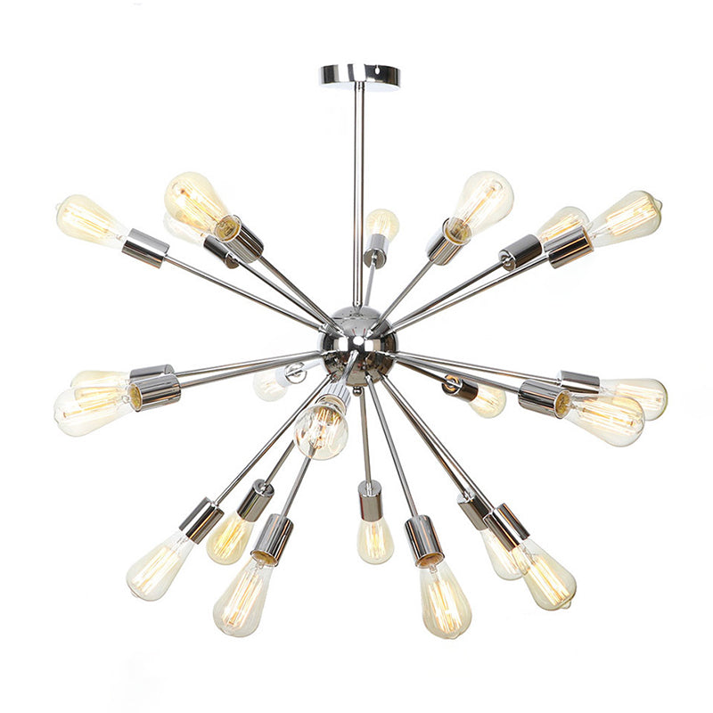 Candelera de metal satelital en forma de ráfaga Estilo industrial de estilo de suspensión de múltiples luces para sala de estar para la sala de estar del dormitorio