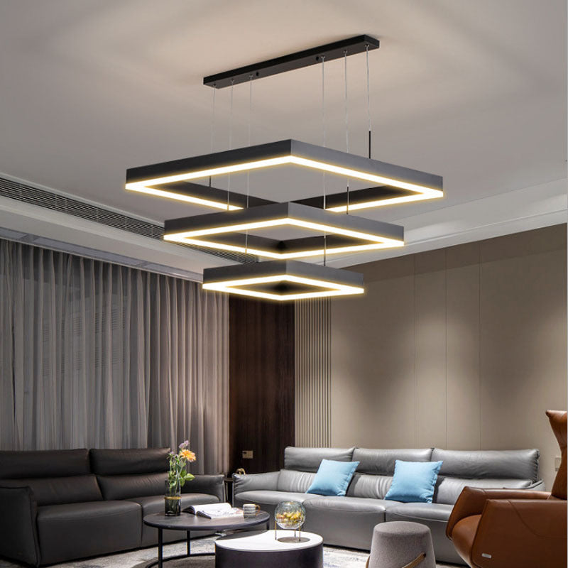 Simplicità Apparecchio di illuminazione a sospensione quadrata ACRILICA APPEGGIAMENTO APPEGGIAMENTO PER IL RISTORANTE