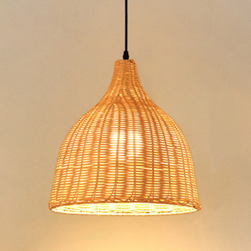 Chinese Pendant Lighting Fixtures Bamboo Hanging Light with Hanging Cord for Restaurant