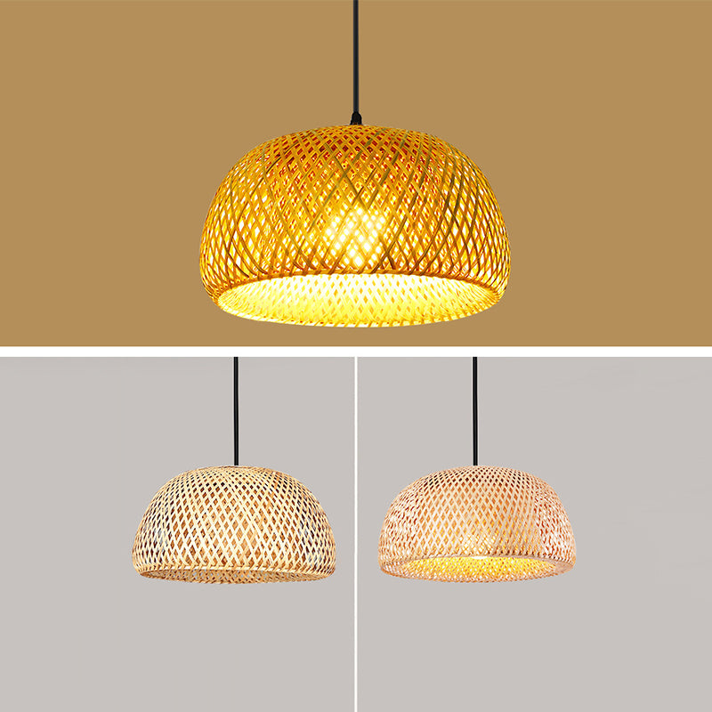 Chinese Pendant Lighting Fixtures Bamboo Hanging Light with Hanging Cord for Restaurant