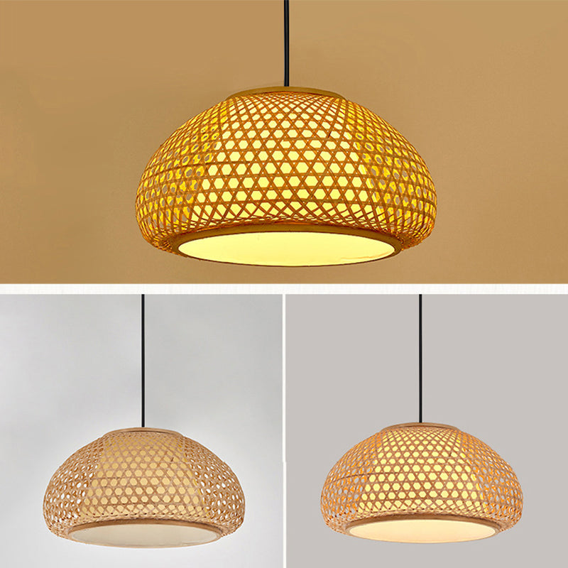 Chinese Pendant Lighting Fixtures Bamboo Hanging Light with Hanging Cord for Restaurant