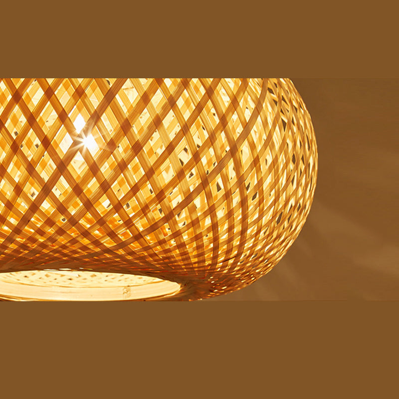 Chinese Pendant Lighting Fixtures Bamboo Hanging Light with Hanging Cord for Restaurant
