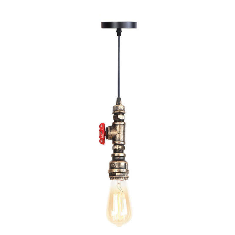 1-licht waterpijp hangende licht vintage industriële stijl kale lampverlichting voor restaurants coffeeshop