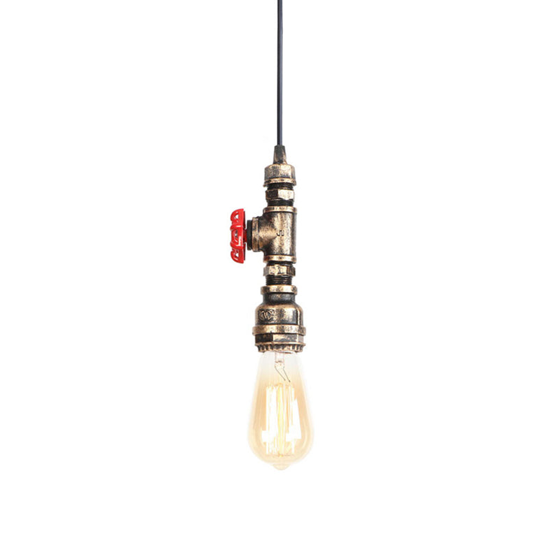 Pipada de agua de 1 luces Luz colgante Vintage Estilo industrial Flexión de iluminación de bombilla desnuda para restaurantes Cafetería
