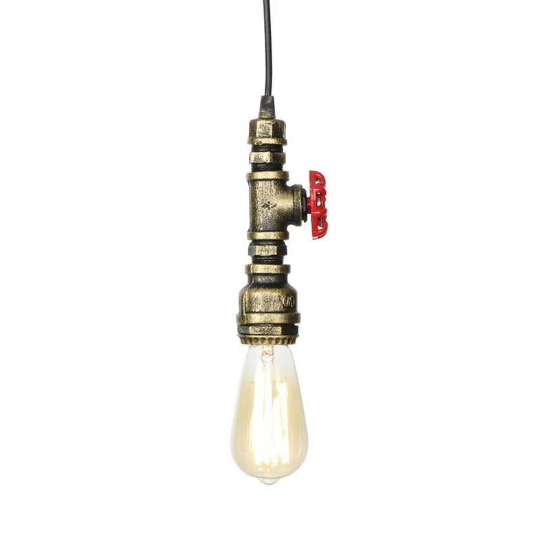 Pipada de agua de 1 luces Luz colgante Vintage Estilo industrial Flexión de iluminación de bombilla desnuda para restaurantes Cafetería