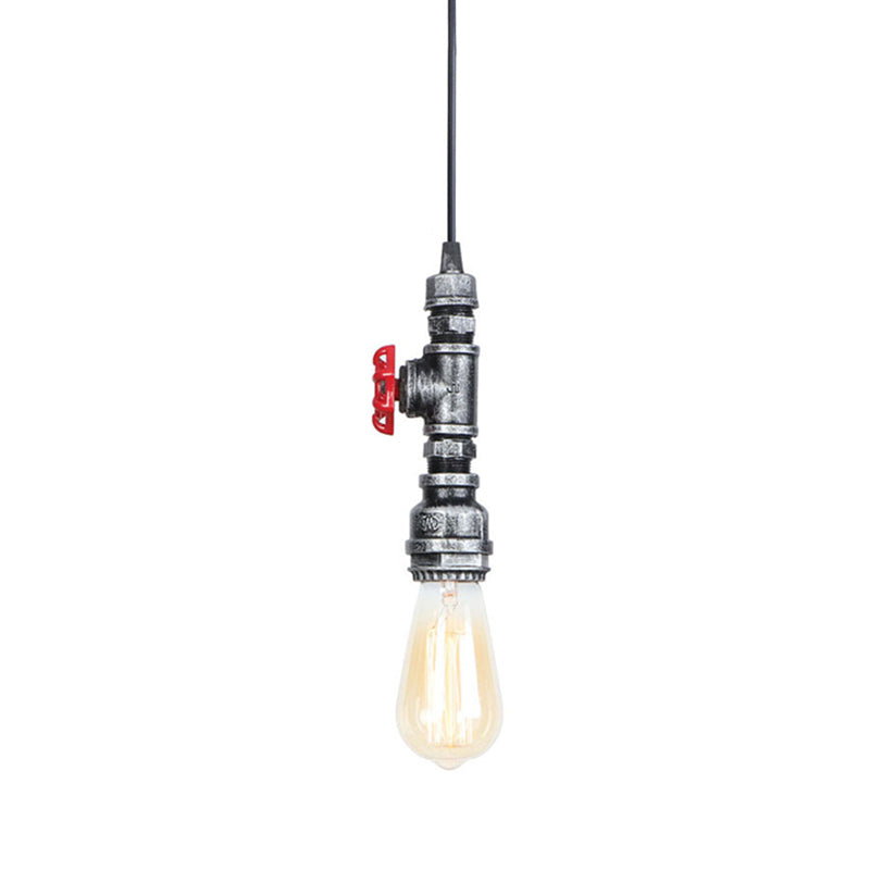 Pipada de agua de 1 luces Luz colgante Vintage Estilo industrial Flexión de iluminación de bombilla desnuda para restaurantes Cafetería