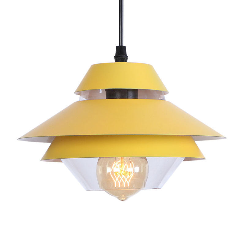 Layers Design Nordic Macaroon Style Hanging Light 1-Light Simplicity Metal Suspension Lamp