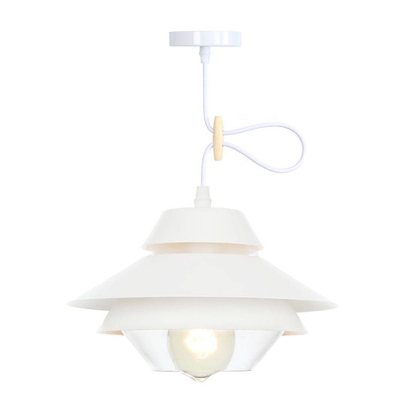 Layers Design Nordic Macaroon Style Hanging Light 1-Light Simplicity Metal Suspension Lamp