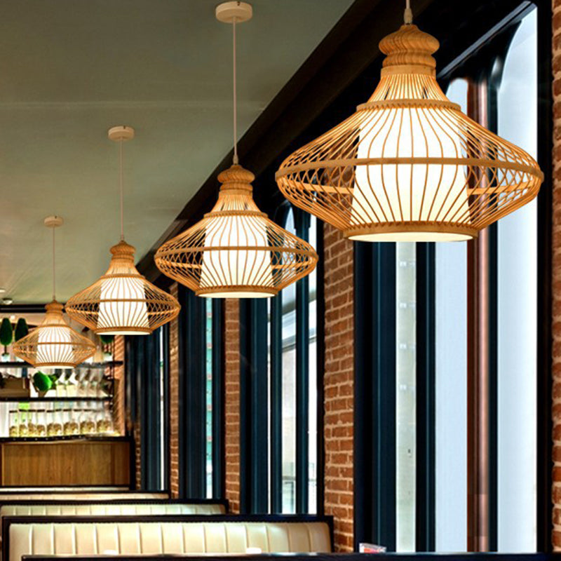 Moderne handgedrehte Deckenlampe Bambus Deckenlampe