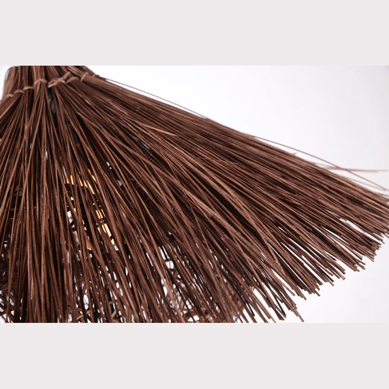 Asian Hand Twisted Ceiling Pendant Lamp Rattan 1 Light Ceiling Lamp