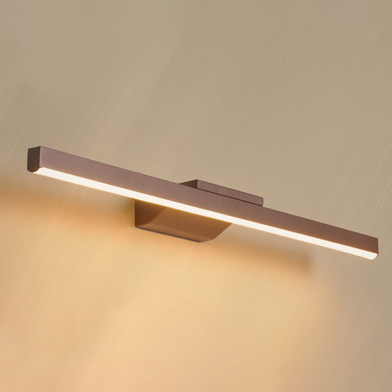 Straight Wall Sconce Lighting Simplicity Acrylic LED Bathroom Sconce Light Fixture in Coffee
