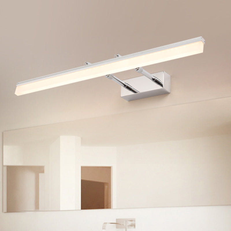 Luz de baño lineal Medida de pared Montada LED de acero inoxidable LED moderno de pared en plata