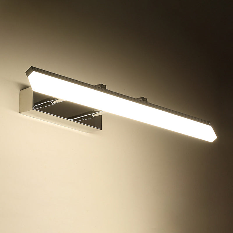 Luz de baño lineal Medida de pared Montada LED de acero inoxidable LED moderno de pared en plata