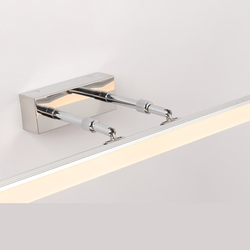 Luz de baño lineal Medida de pared Montada LED de acero inoxidable LED moderno de pared en plata