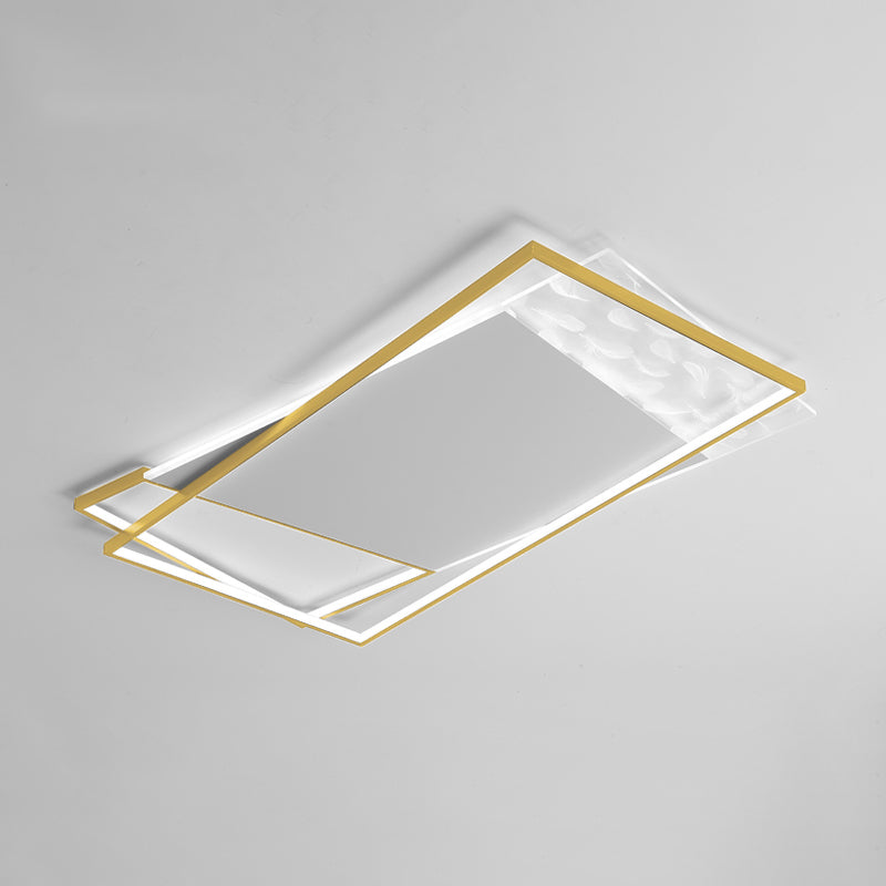 LED géométrique à LED à LED à lutte contre le plafond à la simplicité moderne Plume Plured Fer Flush Mount pour le salon