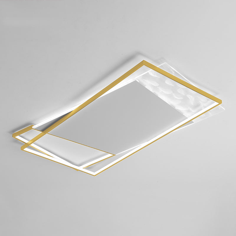 LED géométrique à LED à LED à lutte contre le plafond à la simplicité moderne Plume Plured Fer Flush Mount pour le salon