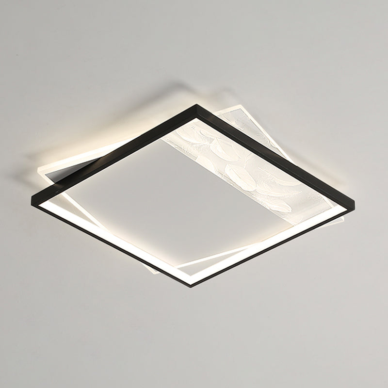 LED géométrique à LED à LED à lutte contre le plafond à la simplicité moderne Plume Plured Fer Flush Mount pour le salon
