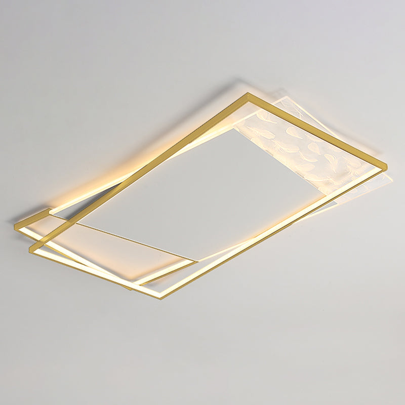 LED géométrique à LED à LED à lutte contre le plafond à la simplicité moderne Plume Plured Fer Flush Mount pour le salon
