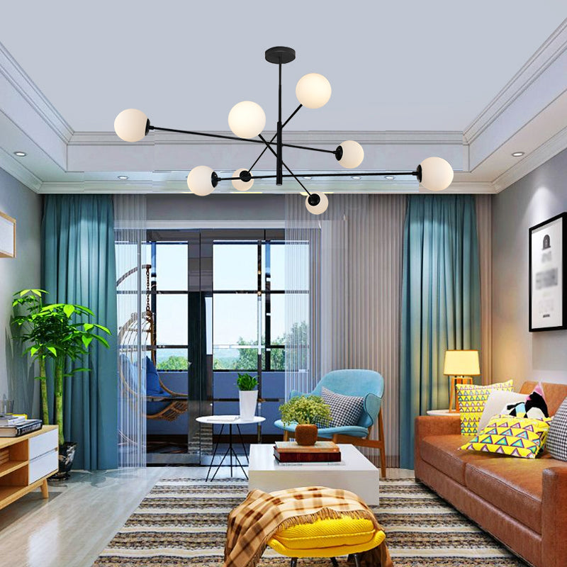 Burbujas sala de estar lámpara lámpara de lámpara vidrio de techo de estilo moderno luz en negro