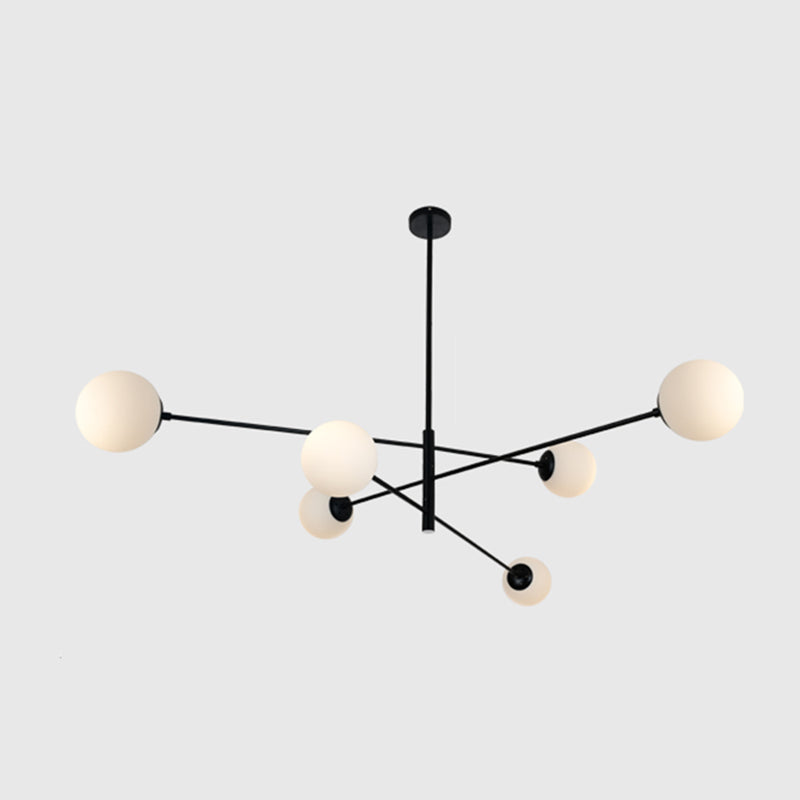 Bubbles Living Room Chandelier Light Fixture Glass Modern-Style Ceiling Pendant Light in Black