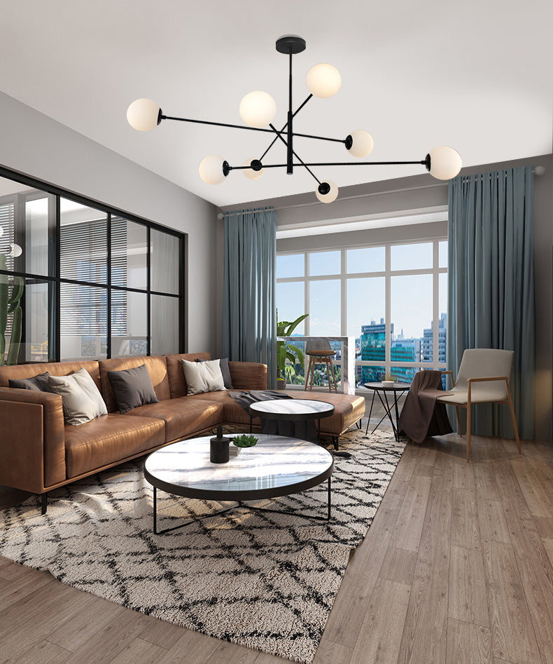 Burbujas sala de estar lámpara lámpara de lámpara vidrio de techo de estilo moderno luz en negro