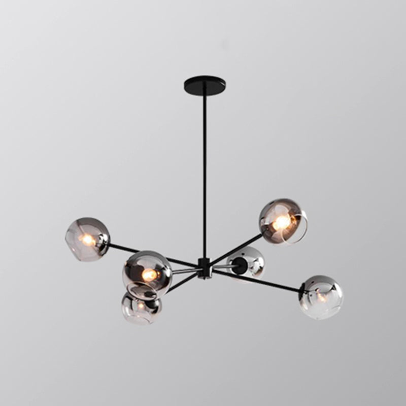 Shaded Pendant Lighting Fixture Minimalist-Style Glass Hanging Chandelier for Living Room