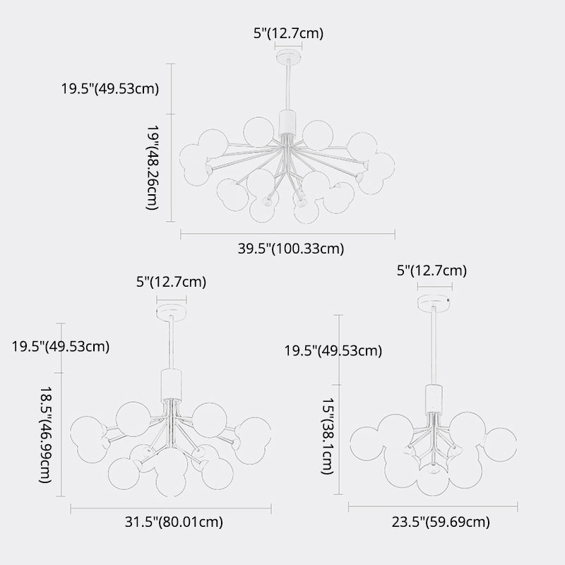 Minimalist Bubble Chandelier Pendant Light Glass Living Room Chandelier Light Fixture