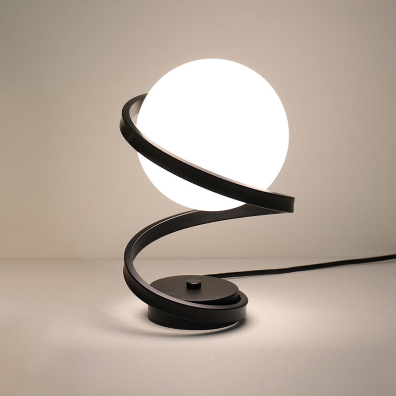 Verre de lampe de table sphérique moderne 1 lumière de table légère