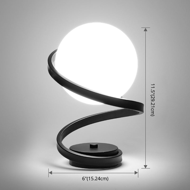 Verre de lampe de table sphérique moderne 1 lumière de table légère