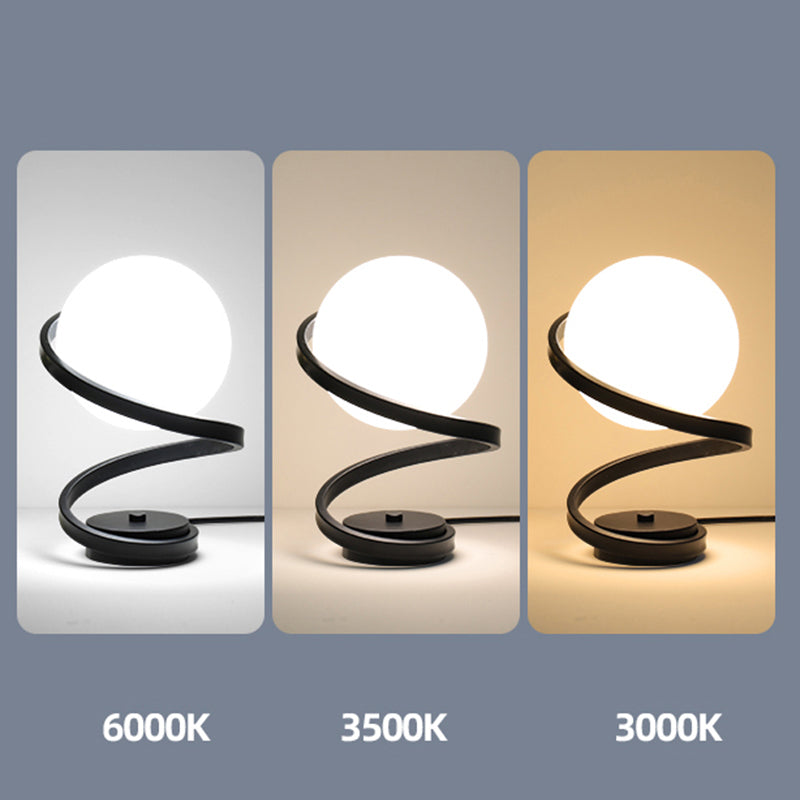 Verre de lampe de table sphérique moderne 1 lumière de table légère