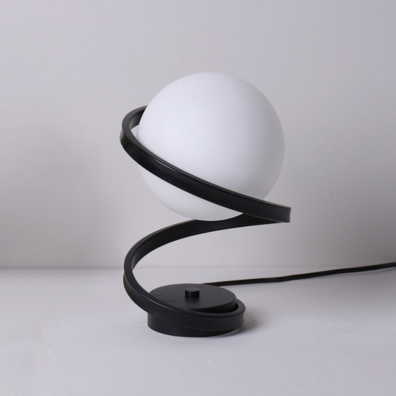 Verre de lampe de table sphérique moderne 1 lumière de table légère