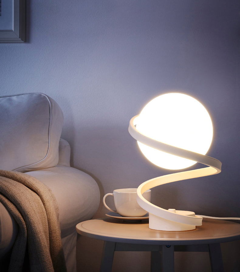 Verre de lampe de table sphérique moderne 1 lumière de table légère