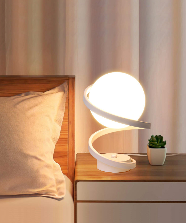 Verre de lampe de table sphérique moderne 1 lumière de table légère