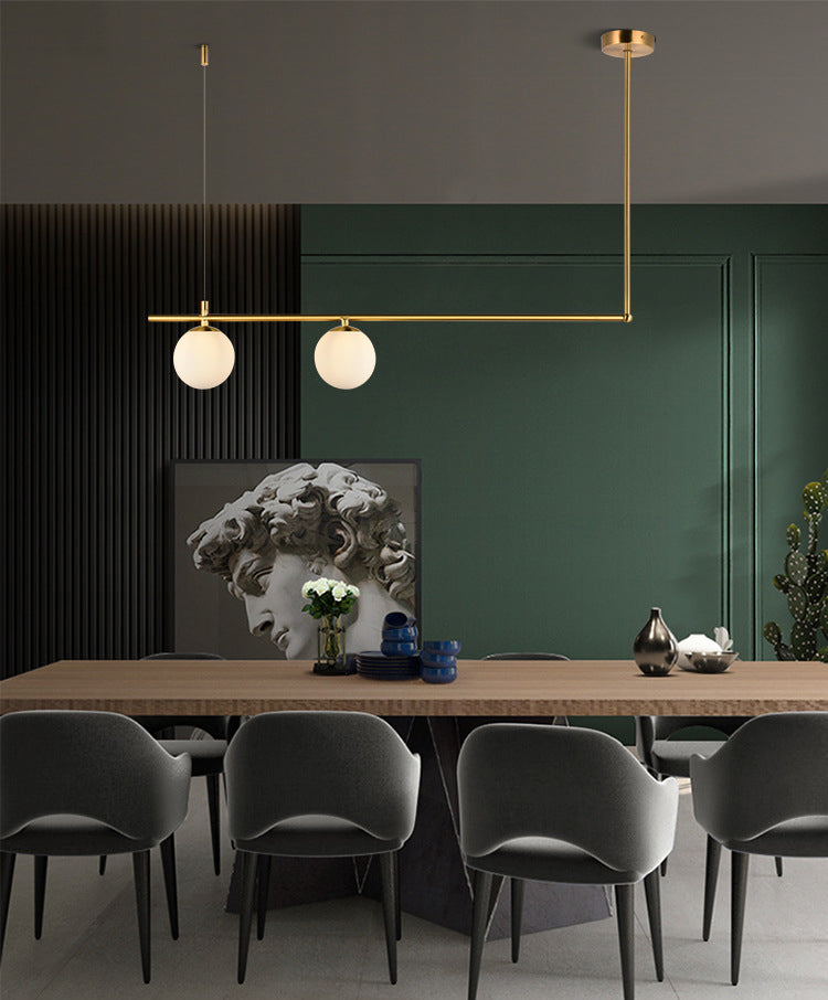 Globe Island Chandelier Lights Contemporary White Glass Chandelier Lighting Fixtures for Dining Table