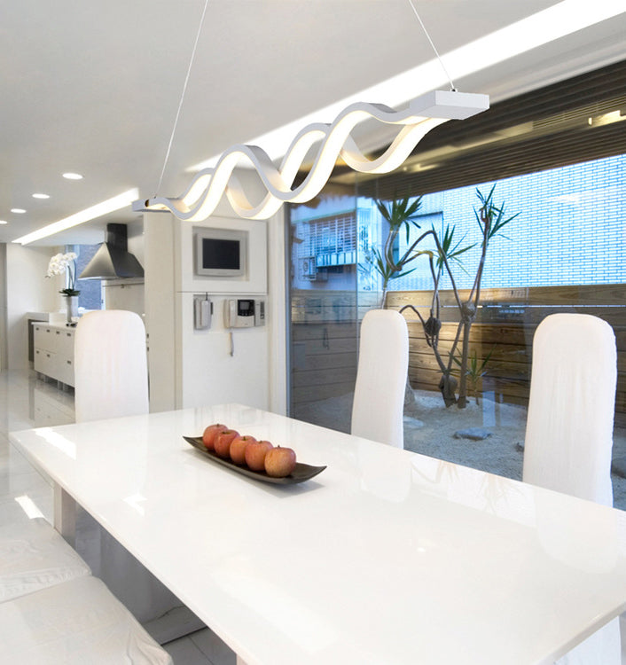 Wave Large Kitchen Pendant Lights Acrylic Modern Simplicity Island Chandelier Lights for Restaurant