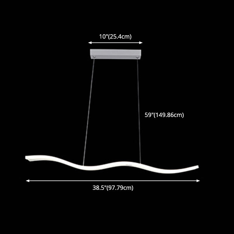 Wave Large Kitchen Pendant Lights Acrylic Modern Simplicity Island Chandelier Lights for Restaurant