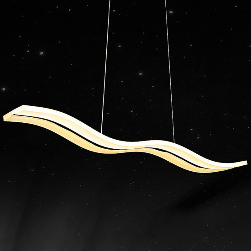 Wave Large Kitchen Pendant Lights Acrylic Modern Simplicity Island Chandelier Lights for Restaurant