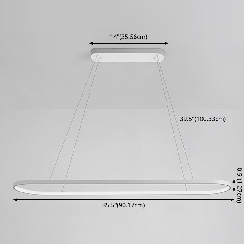 Oval Island Pendant Lights Ultra-Contemporary Acrylic Island Pendant Lights for Restaurant