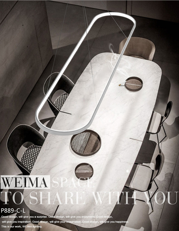 Oval Island Pendant Lights Ultra-Contemporary Acrylic Island Pendant Lights for Restaurant