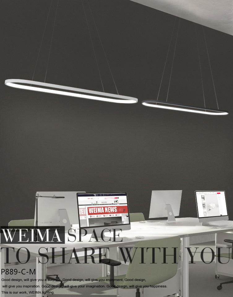 Oval Island Pendant Lights Ultra-Contemporary Acrylic Island Pendant Lights for Restaurant