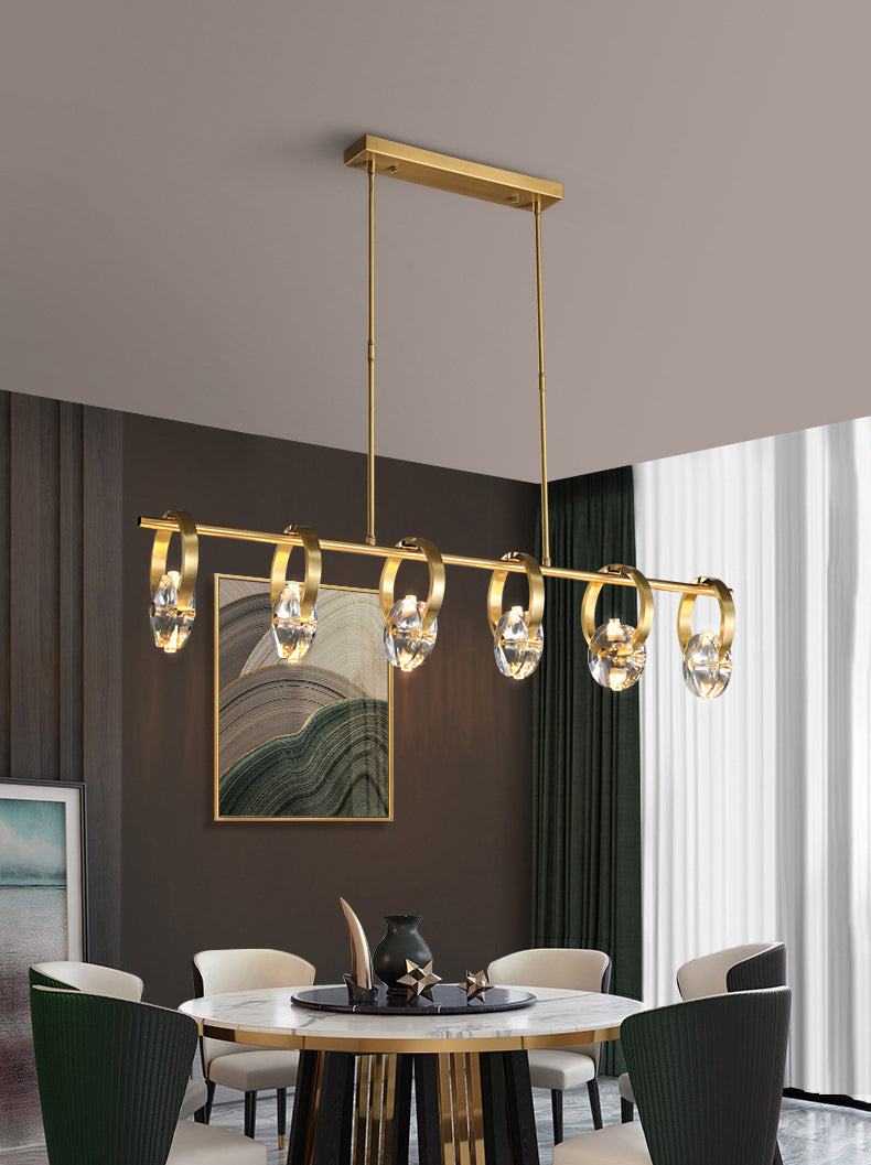 Ring Island Lighting Fixtures Crystal Minimalism Pendant Lighting Fixtures for Restaurant