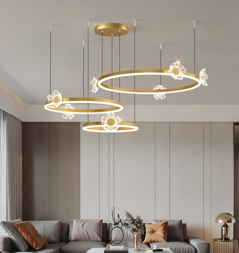 Circular Chandelier Lighting Fixtures Modern Metal Chandelier Lamp