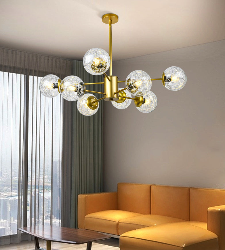 Nordic Style Simplicity Glassorb Kronleuchter eingebaut