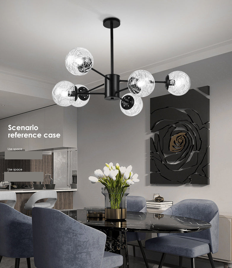 Nordic Style Simplicity Glassorb Kronleuchter eingebaut