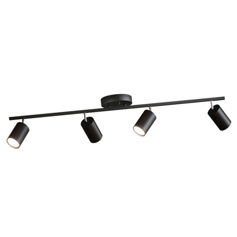 Nordic Cylindrical Metal Track Spotlights Semi Flush Ceiling Track Lighting for Foyer and Cloakroom