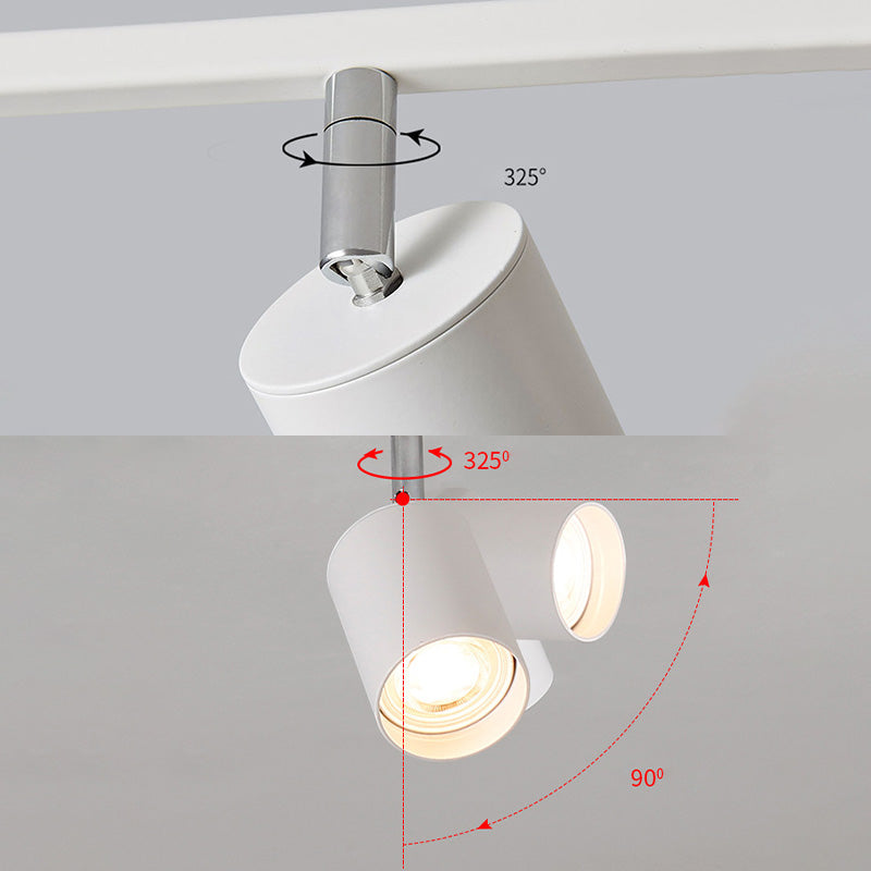 Nordic Zylindrische Metall Track Spotlights Semi Flush Ceiling Track Lighting für Foyer und Cloakroom