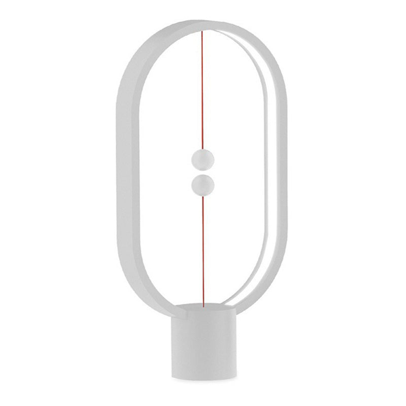 Circle LED Table Light Modern Minimalist Style Table Lamp with Plastic Shade for Living Room