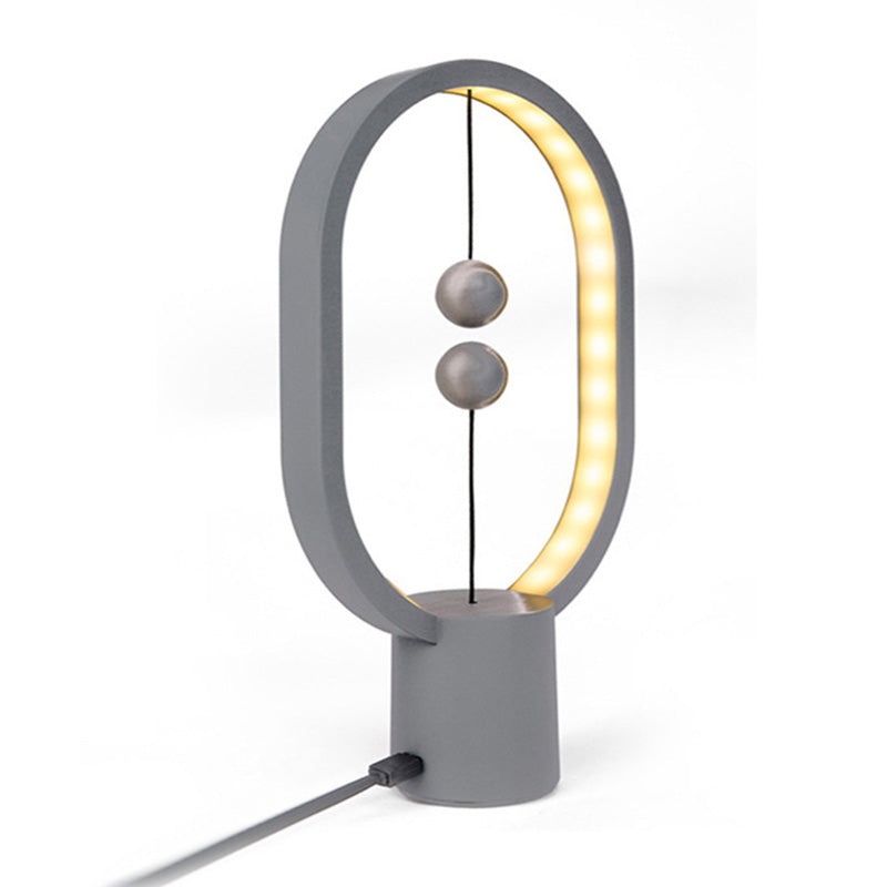 Circle LED Table Light Modern Minimalist Style Table Lamp with Plastic Shade for Living Room