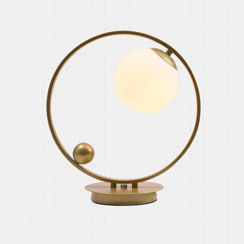 Orb Shade Nightand Light Light Minimaliste Opal Grosted Glass Bedroom Table Lampe