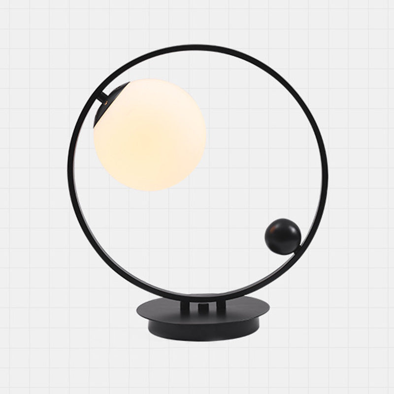 Orb Shade Nightand Light Light Minimaliste Opal Grosted Glass Bedroom Table Lampe